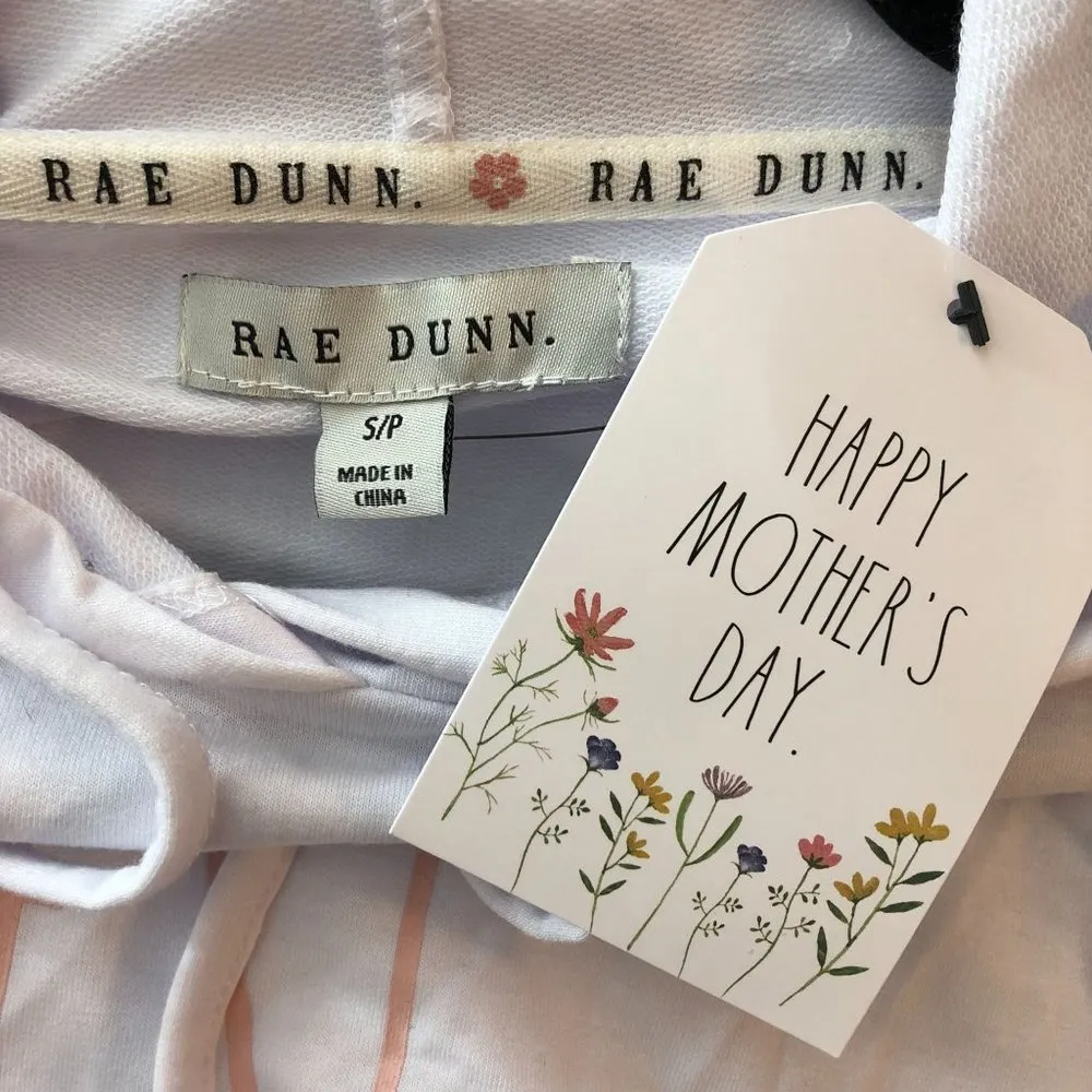 NWT Rae Dunn Womens White Best Mom Ever Long Sleeve Pullover Hoodie Size S - Image 4