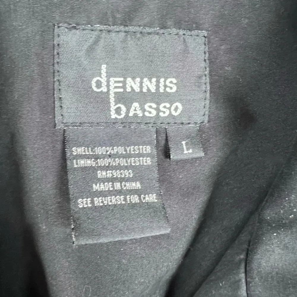 Dennis Basso Women's Jacket Black Leopard Lined Snap Pocket Lightweight Sz Large - Image 2