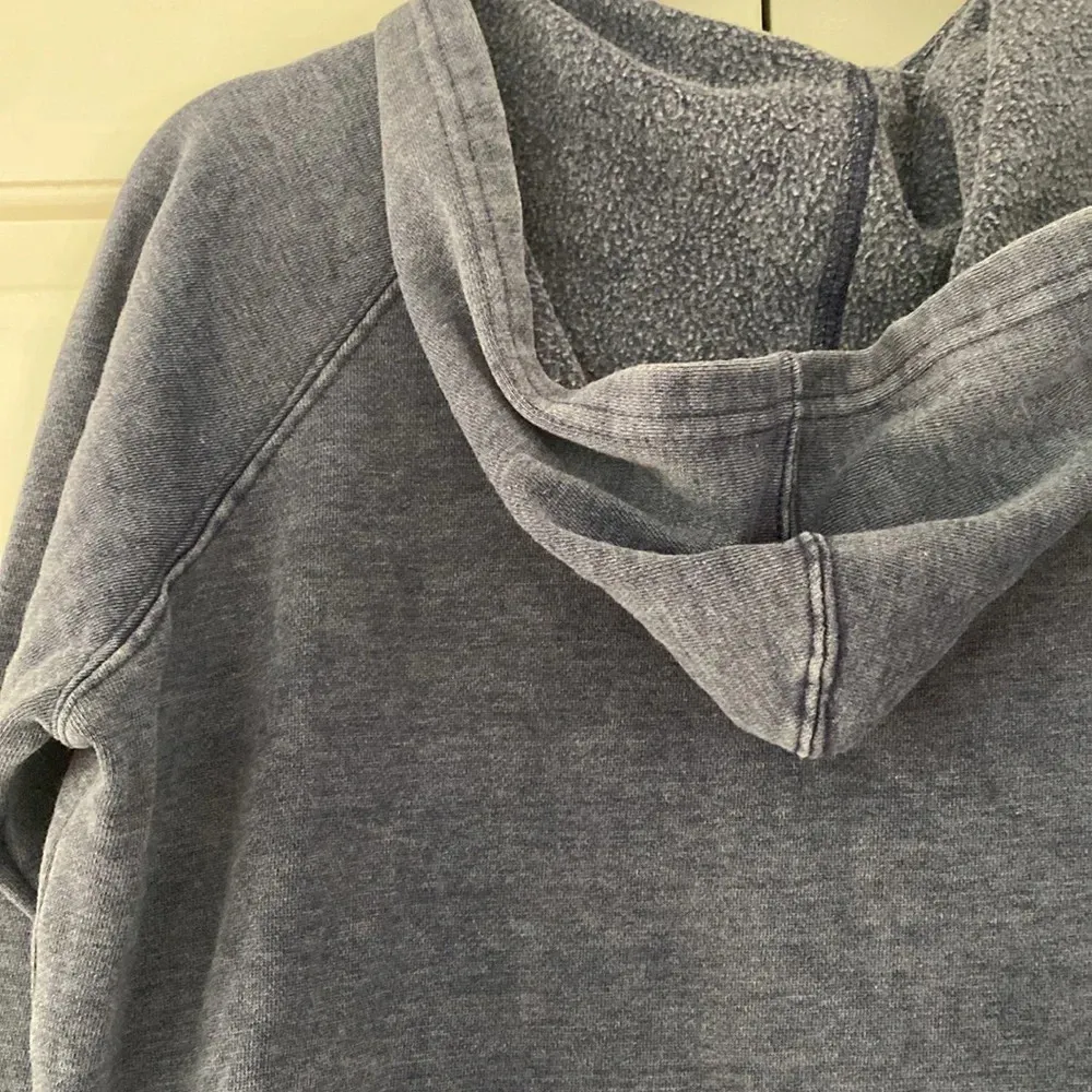 Champion Hoodie Blue Script‎ Logo Hooded Sweatshirt Drawstring Waist Chambray - Image 9