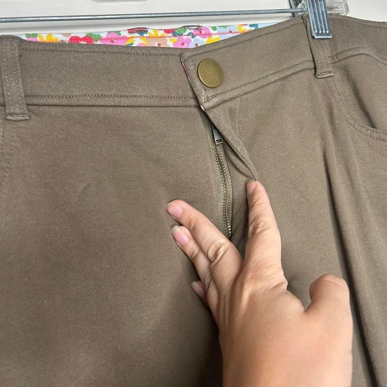 Y2K 2000s Matilda Jane Green floral embroidered cargo pants xl - Image 5