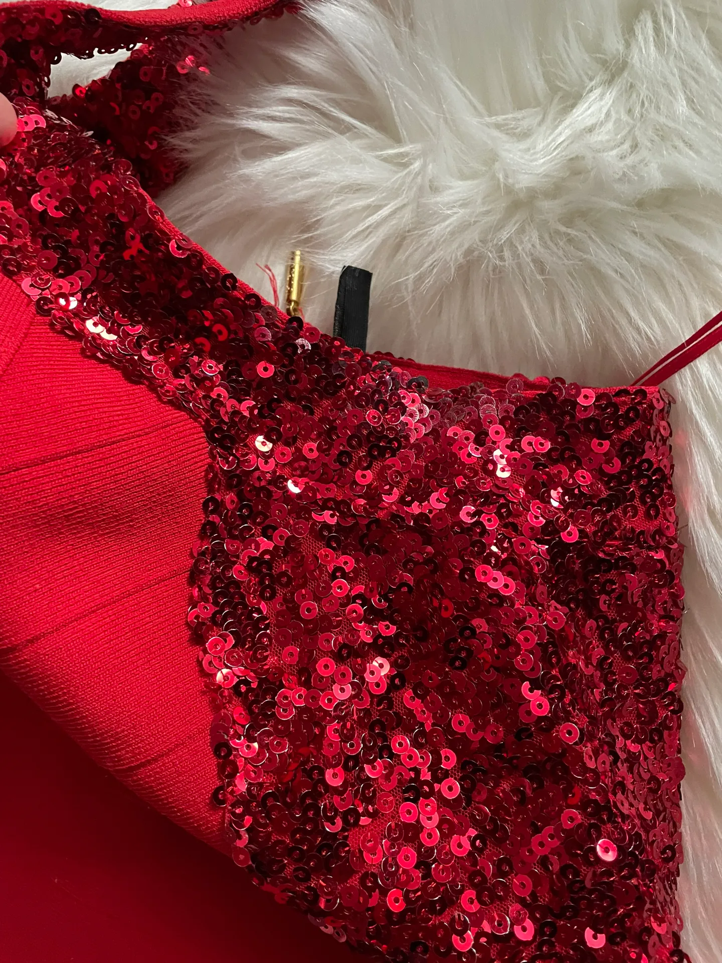 Sequin mirage Bandage Halter Dress - Image 5