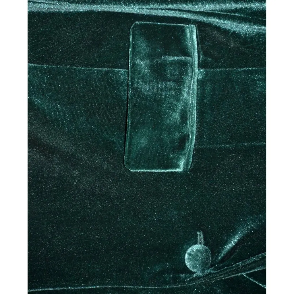 Cato Womens Holiday Green Velvet One Button Blazer Size S Pockets Christmas - Image 4