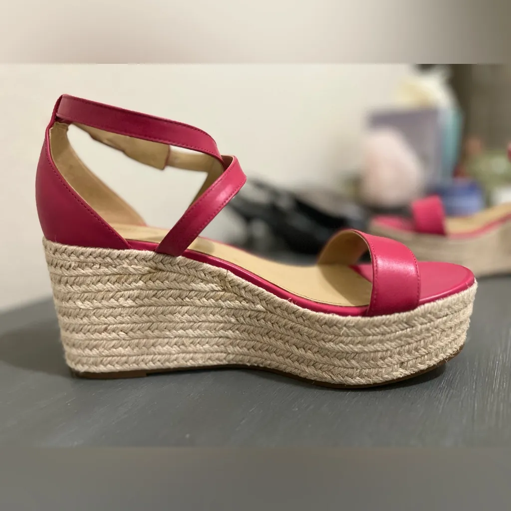 Michael Kors Hot Pink Serena Wedge Platform Sandal Size 8 Price Drop - Image 6