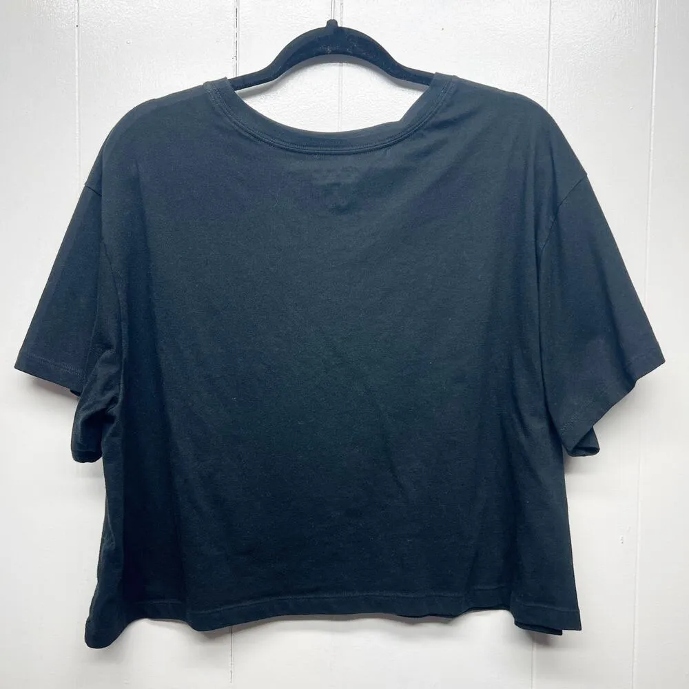 Champion Cropped Boxy Short Sleeve Women's Black T-Shirt Size XL Athleisure - Image 3