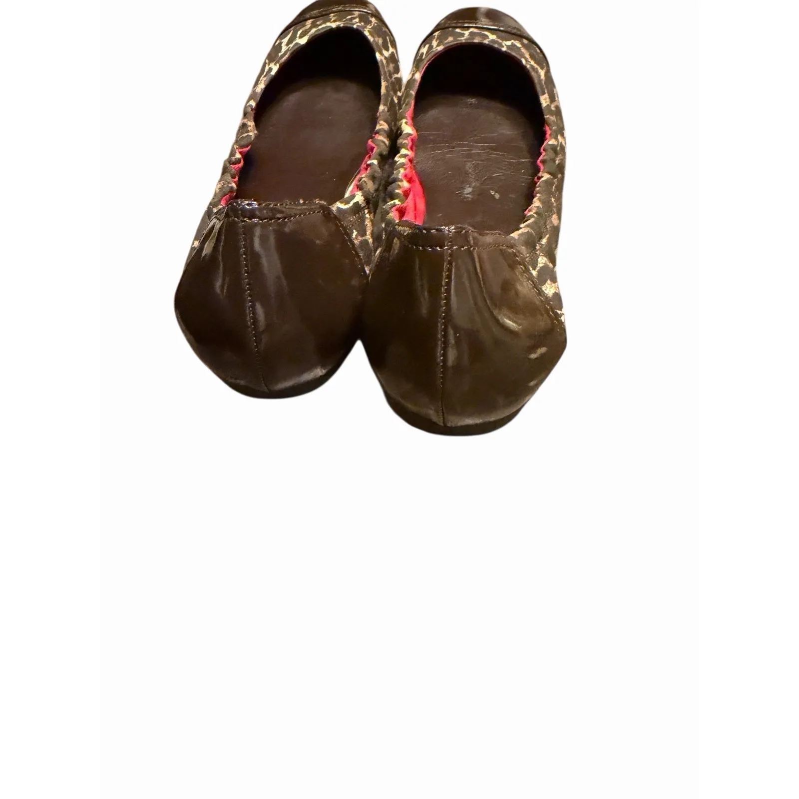 Coach Leopard Tan Callie Style Ballet Flats W Patent Leather Toes And Heal - Image 6