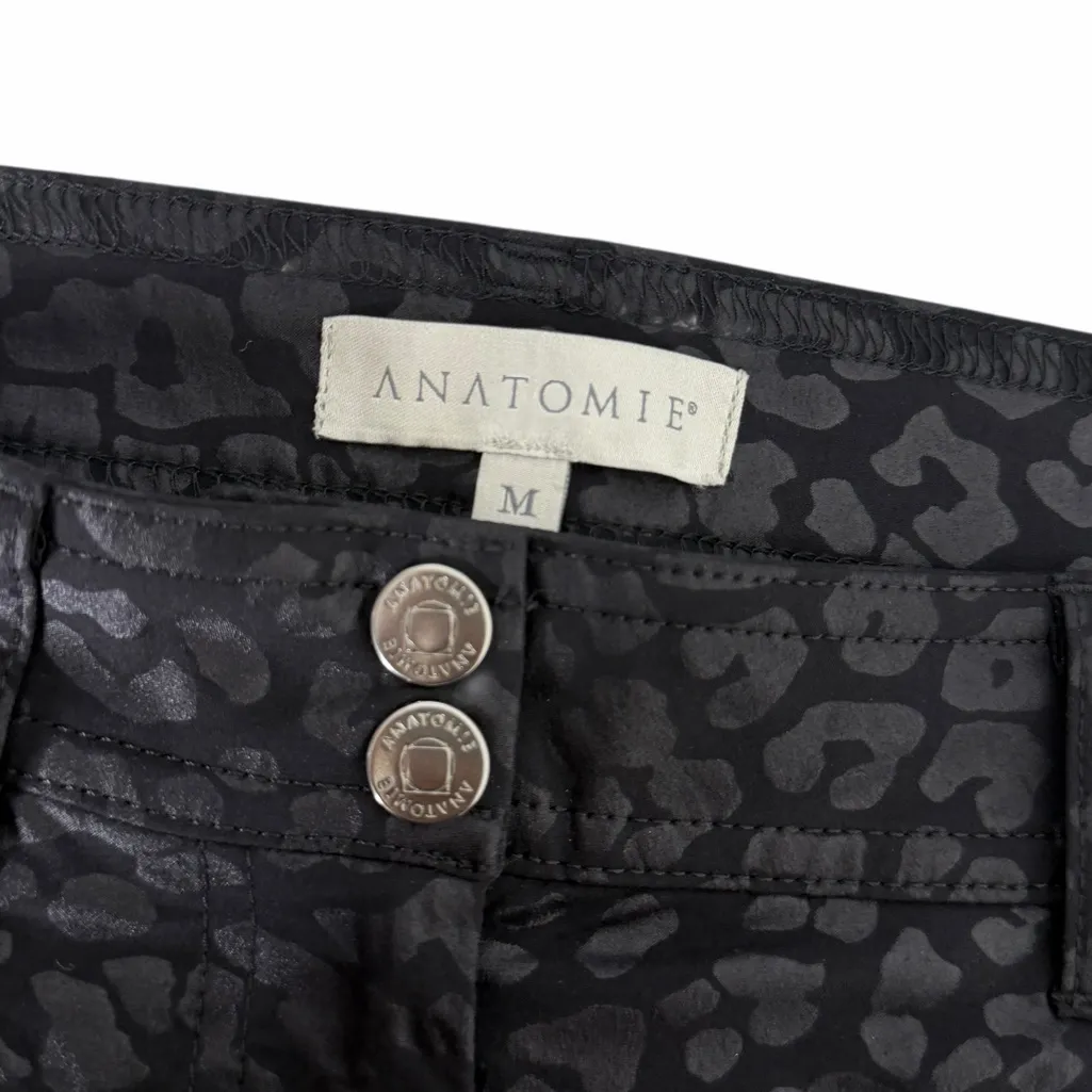 Anatomie Luli Black Embossed Cheetah Animal Print High Rise Skinny Pants Size M - Image 9