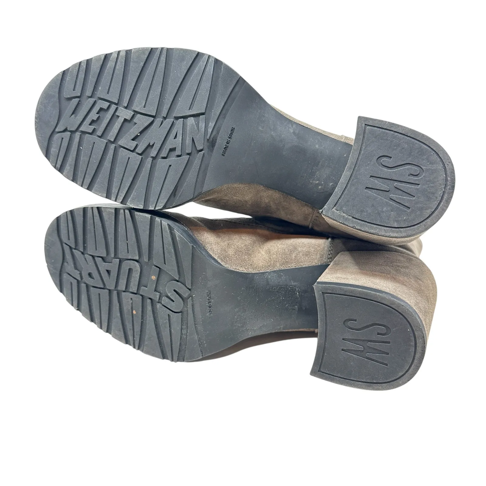 Stuart Weitzman Yukon Booties Dyed Shearling & Suede Block Heel Size‎ 8.5 - Image 11