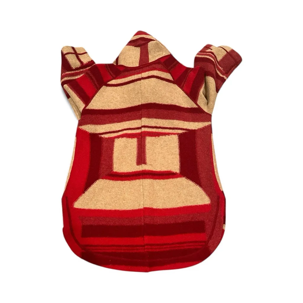 SPARROW ANTHRO Satra Red Plaid Wool Blanket Sweater Coat Barn Jacket S - Image 5