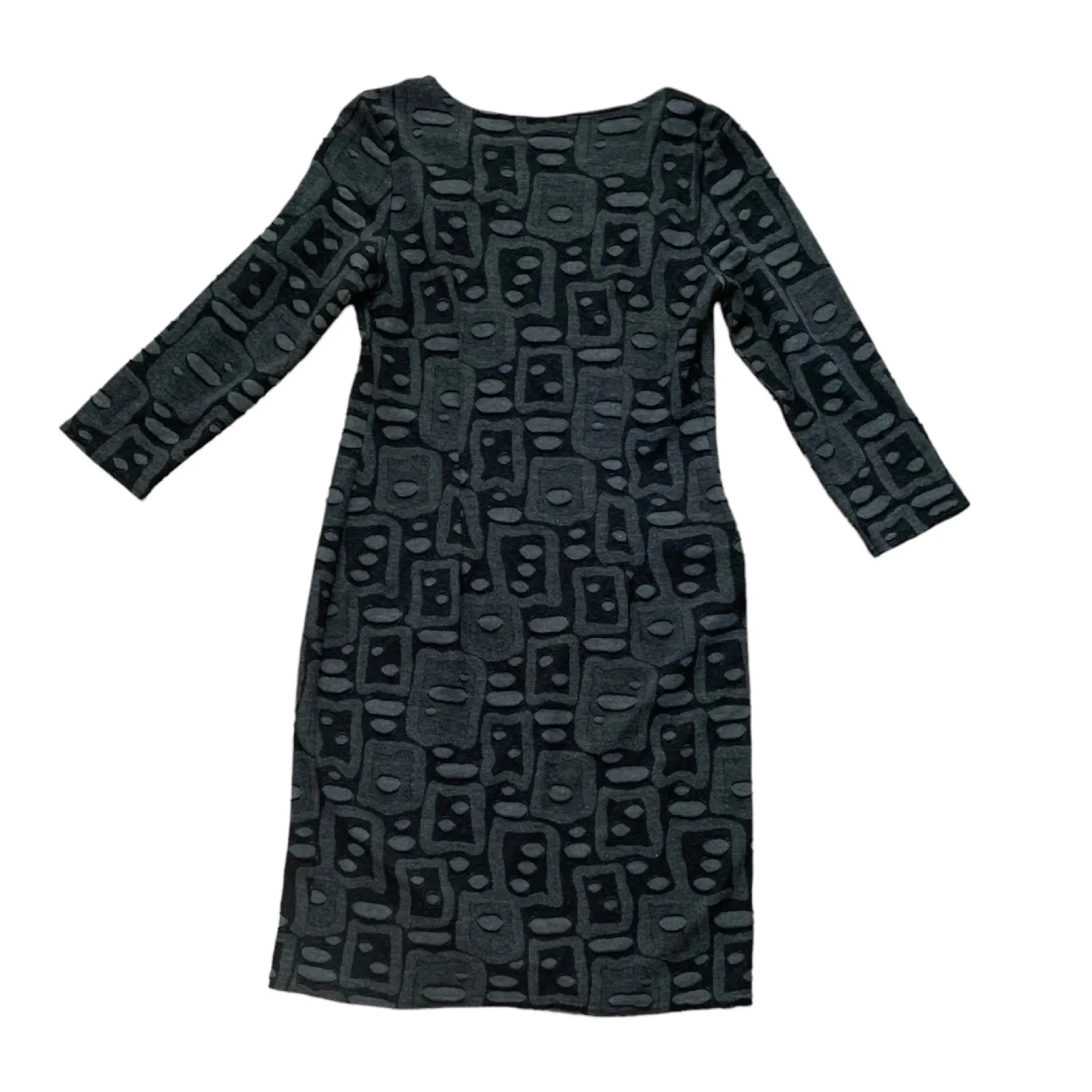Michael Tyler medium gray black dress unique asym dark dist - Image 2