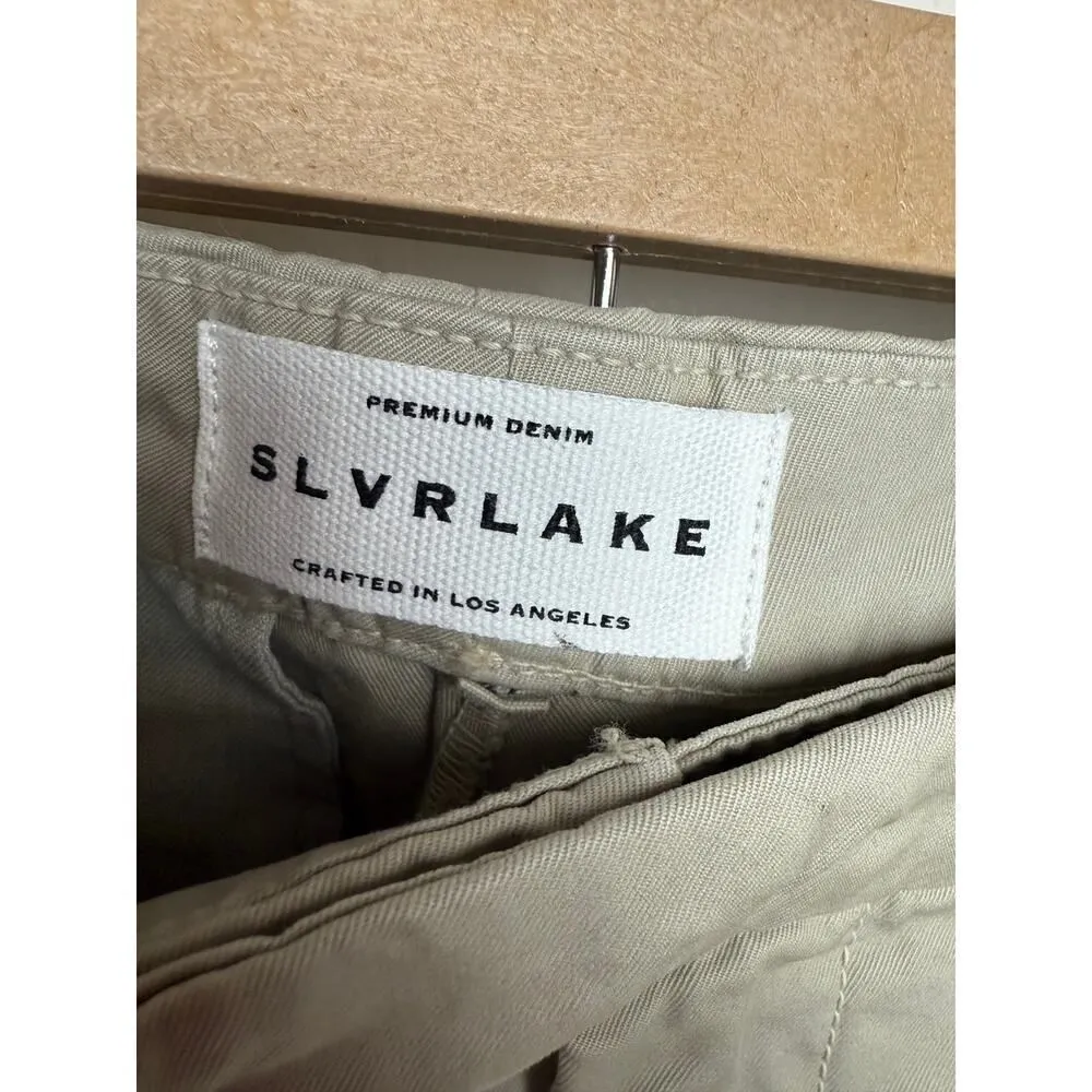NWT Slvrlake Lola Cotton Twill Wide Leg Pants Sz. 32W Tan - Image 6