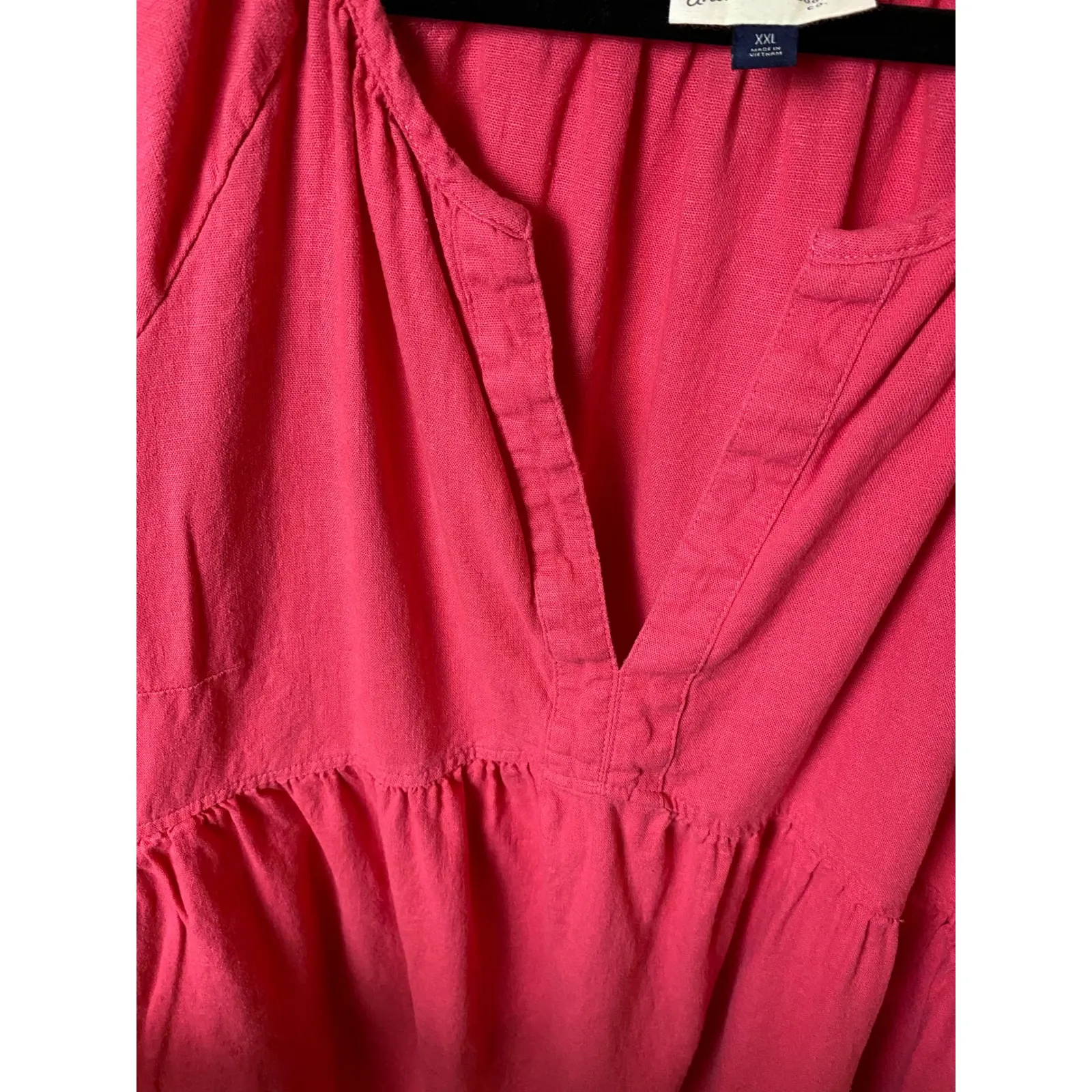 Universal Thread Pink Linen Blend V Neck Babydoll Dress XXL Casual Short Sleeve - Image 7