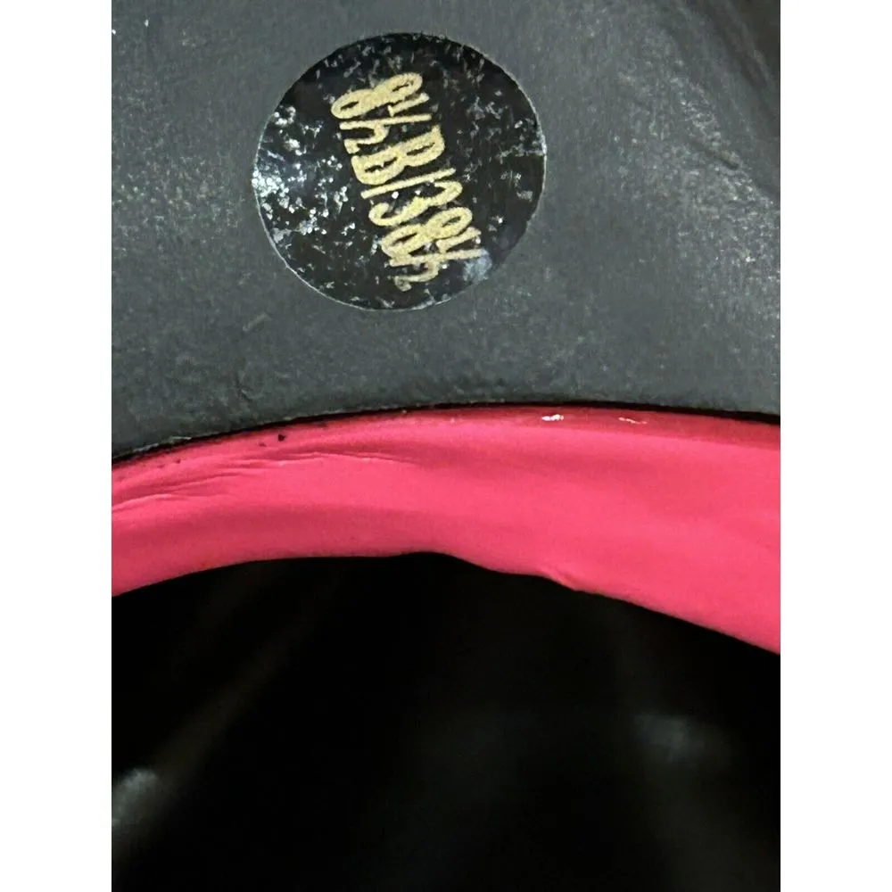 BCBG Paris Women's Black Hot‎ Pink Peep Toe High Heel Zippered Shoes size 8.5 - Image 8