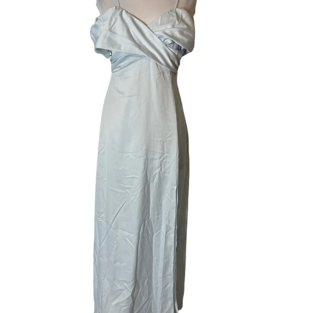 NWT LPA Shirred Cross Front Gown in Powder Blue SZ XS - Image 3