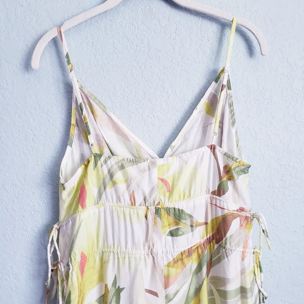 H&M Birds of Paradise Tropical Palm Drawstring Detail Maxi Dress - Image 8