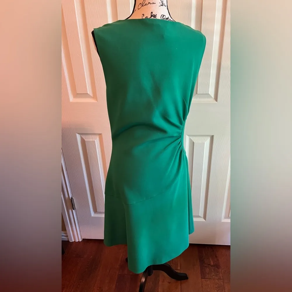 DVF Dayna Fit and Flare Midi Dress in Green Size 12 EUC - Image 3