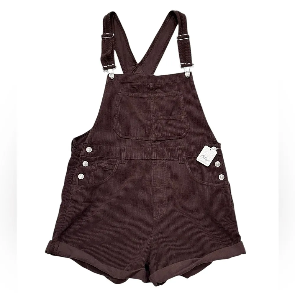 NWT Free People Ziggy Cord Shortalls in Barnwood - Image 7