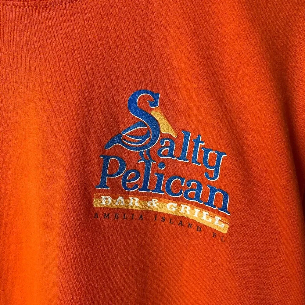 Salty Pelican Bar & Grill T Shirt Orange Small S Graphic Tee Cotton Short Sleeve - Image 15