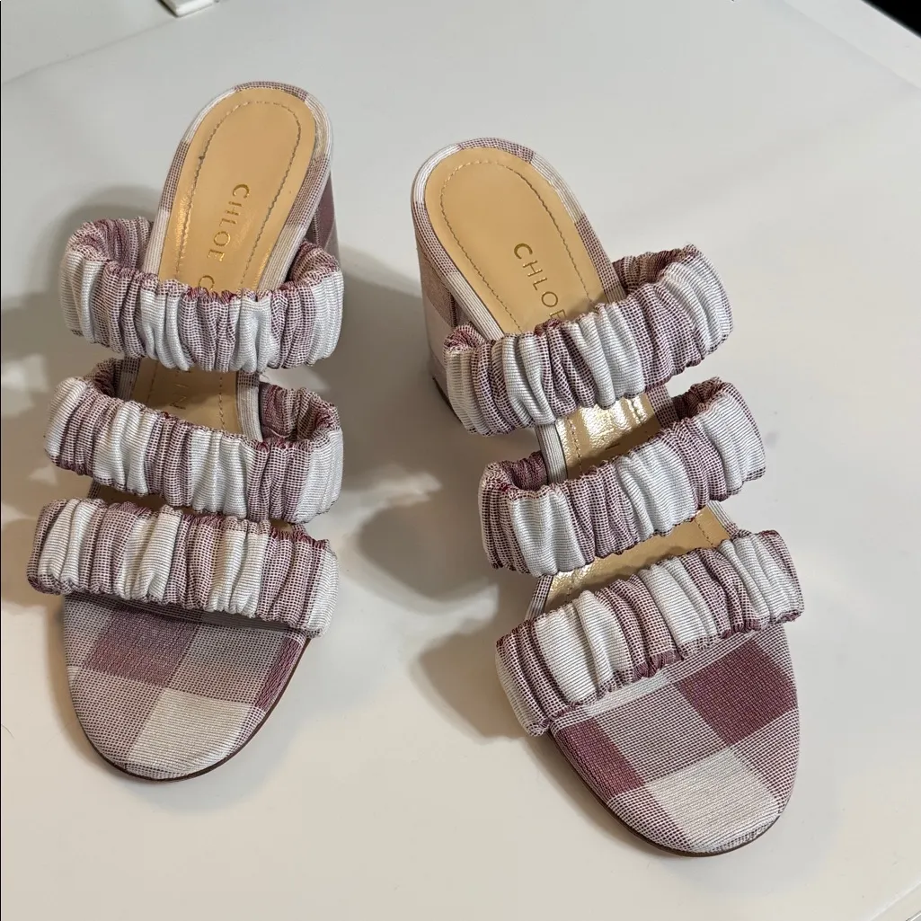 Chloe Plaid Ruffle Heels - Image 3