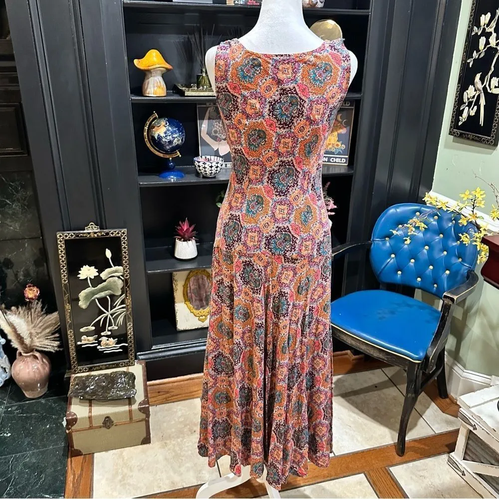 Sundance Terra Maxi Sleeveless Dress Size Small Orange - Image 9