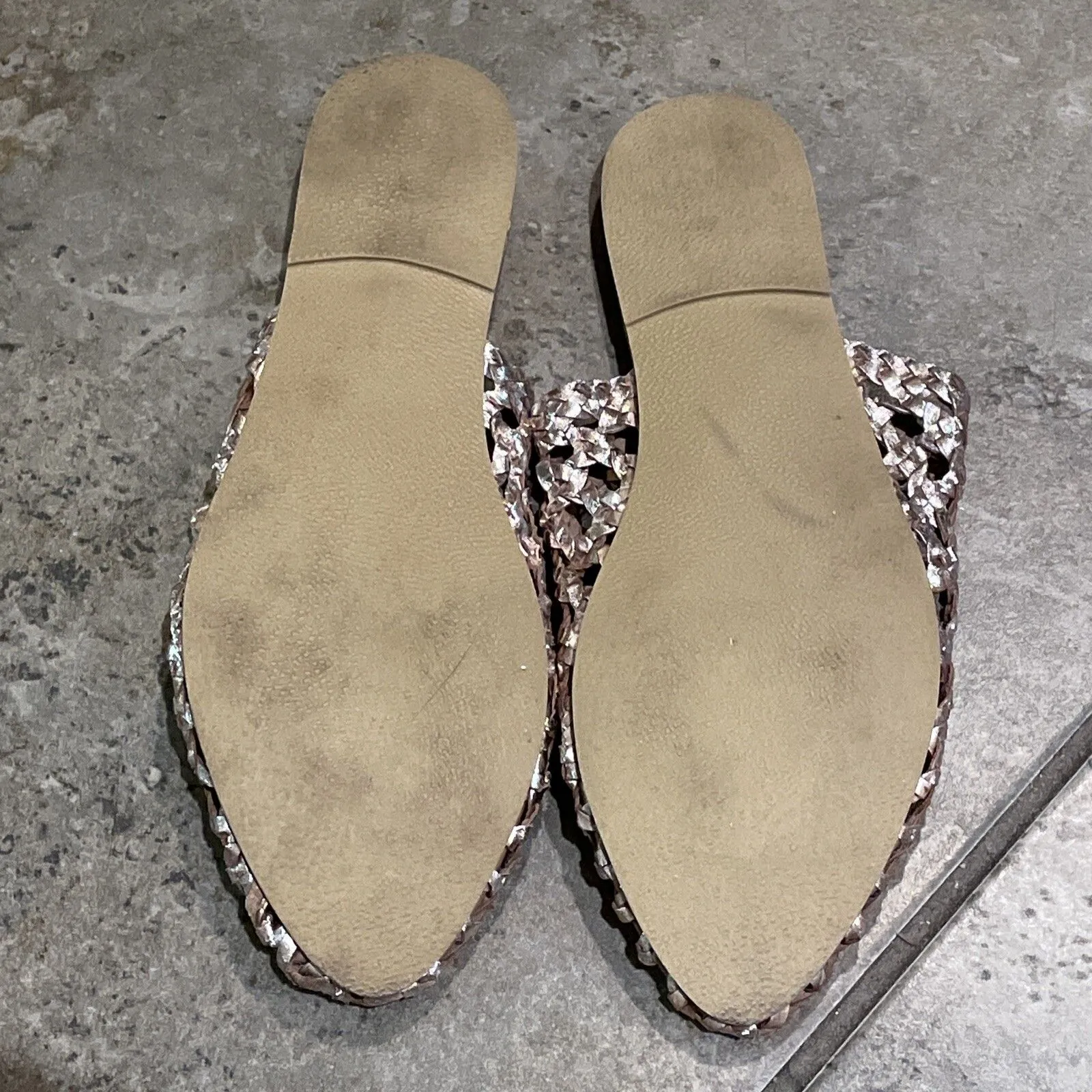 Coconuts By Matisse Island Gold Woven Leather Every Sandal Mule Shoe Womens 6M - Image 9