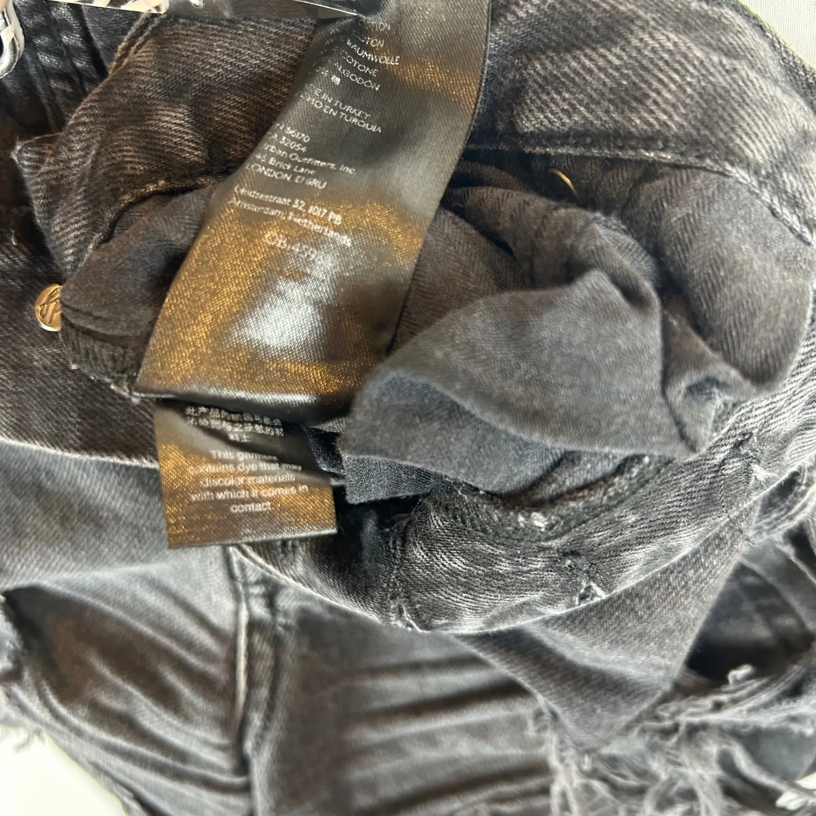 We The Free Distressed Black Denim Cutoff Button Fly Shorts Women's Size 28 - Image 9