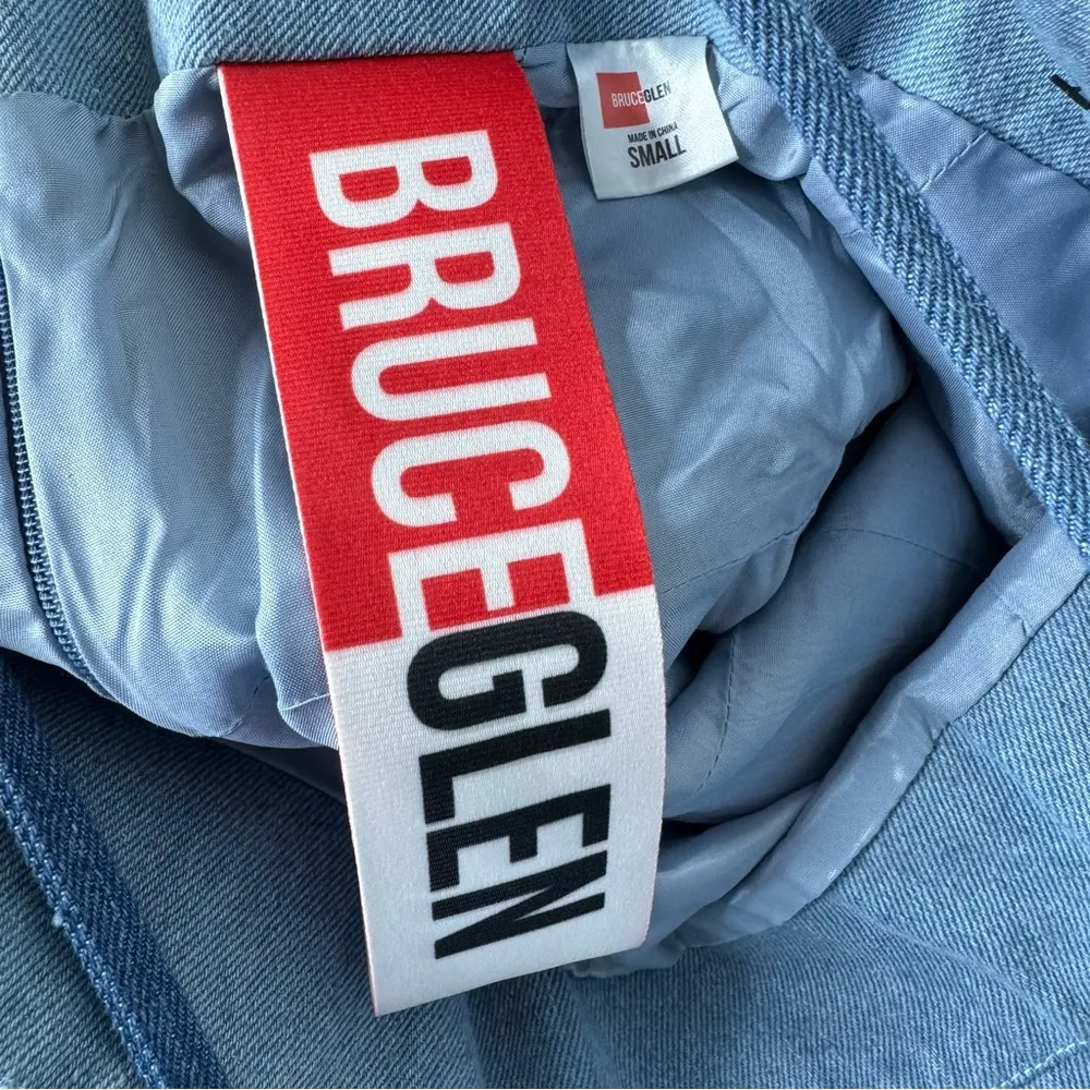 Bruce Glen Blue Denim Check Dress Patchwork Small - Image 9