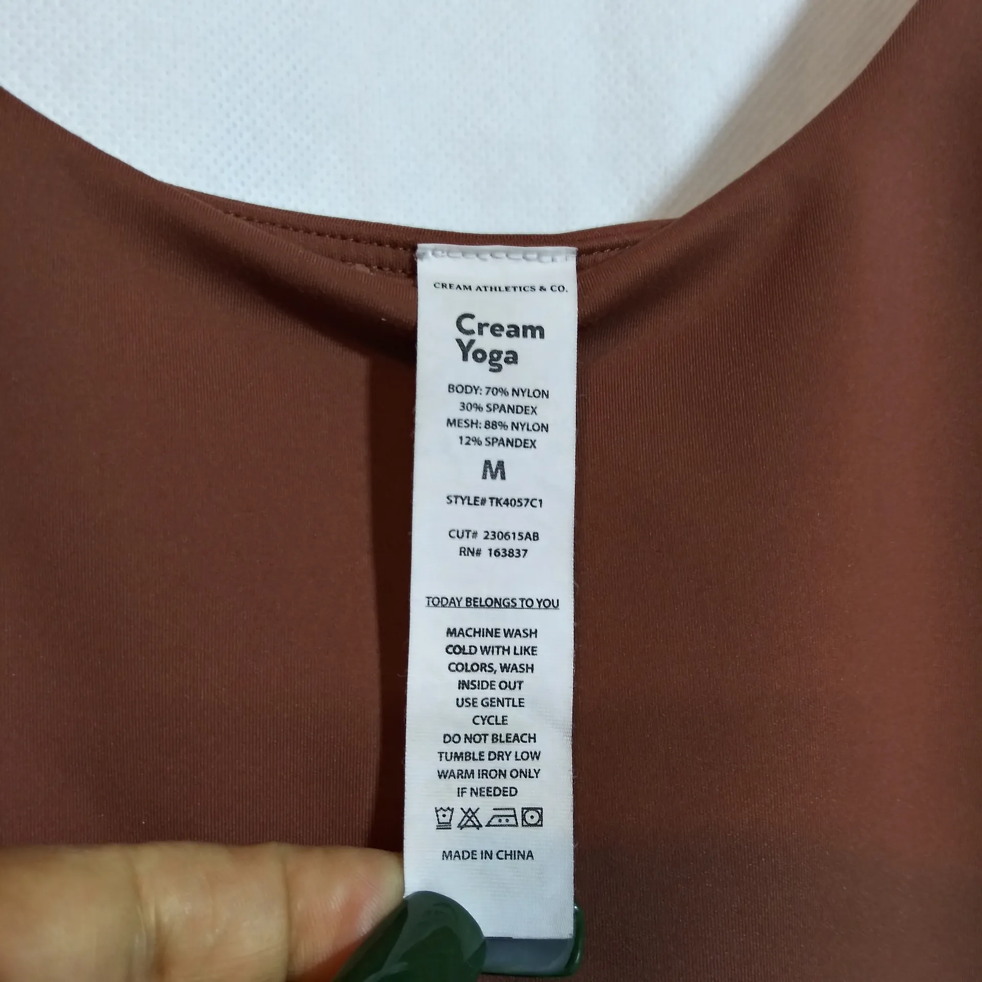 Cream Yoga Ali Bra Tank Rust Size M Brown Size M - Image 3