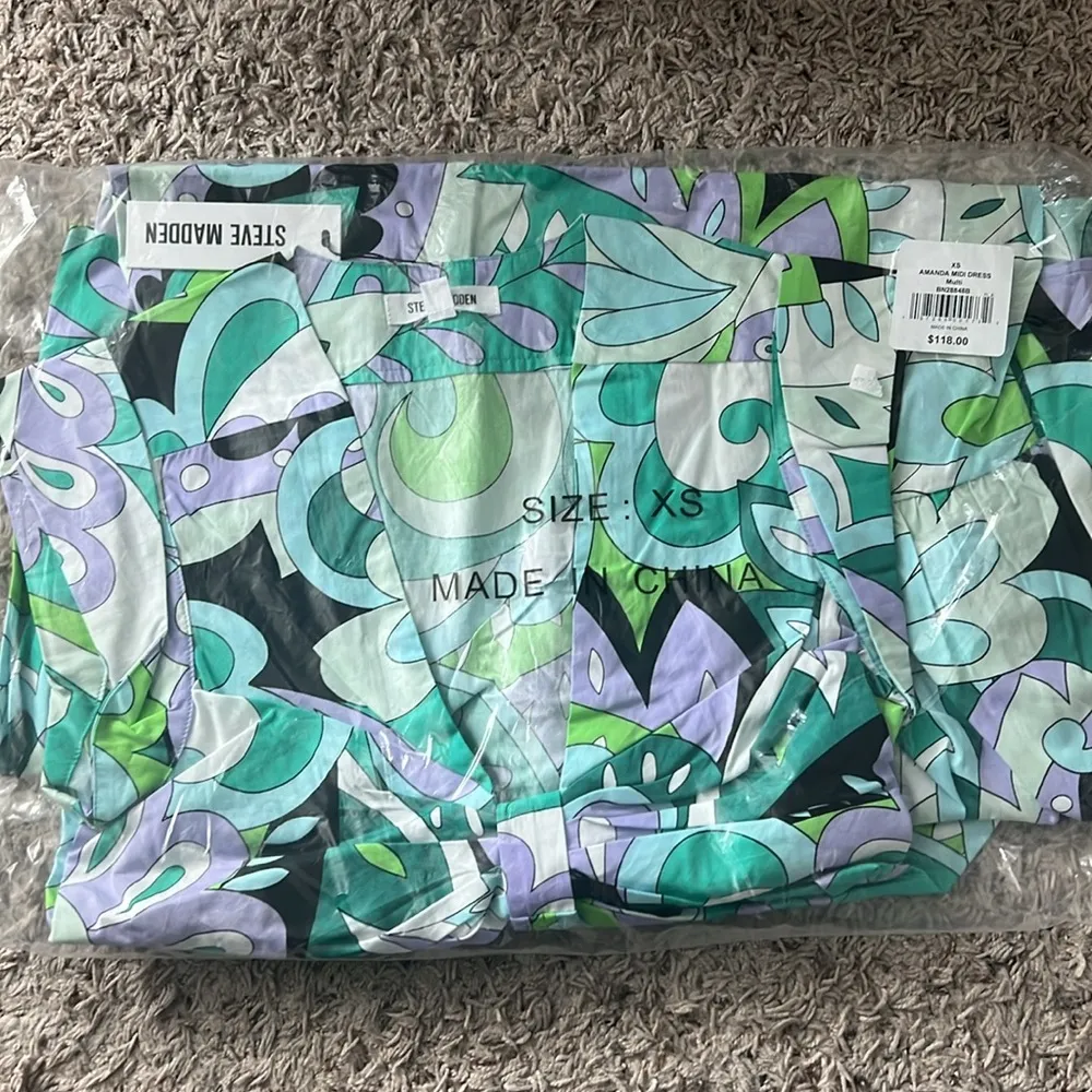 Steve Madden Amanda Cutout Midi Dress, Multi Size XS New w/Tag in Packaging - Image 6