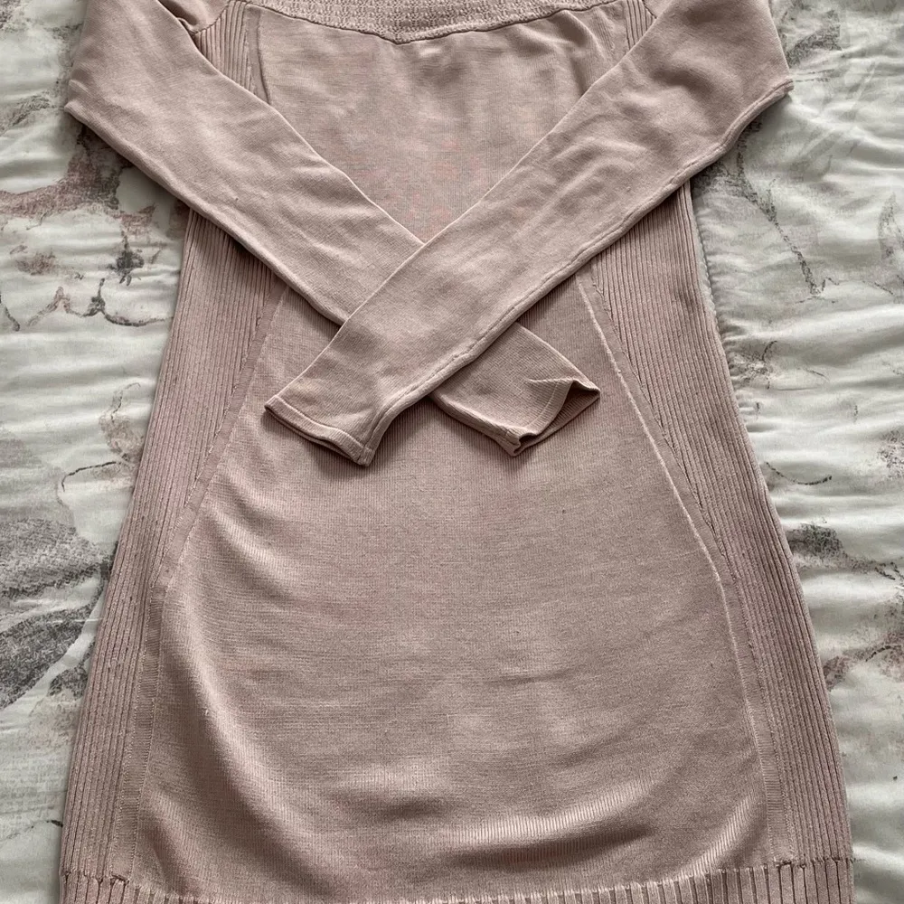 BCBG Maxazria blush pink silk blend bodycon mixed knit mini dress, size XS - Image 13