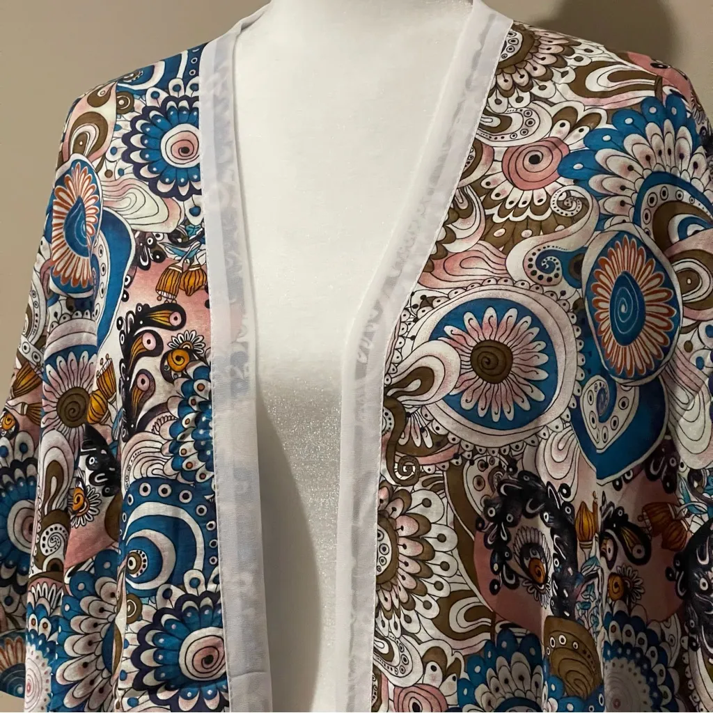 Colorful Paisley Kimono Blue Size undefined - Image 3