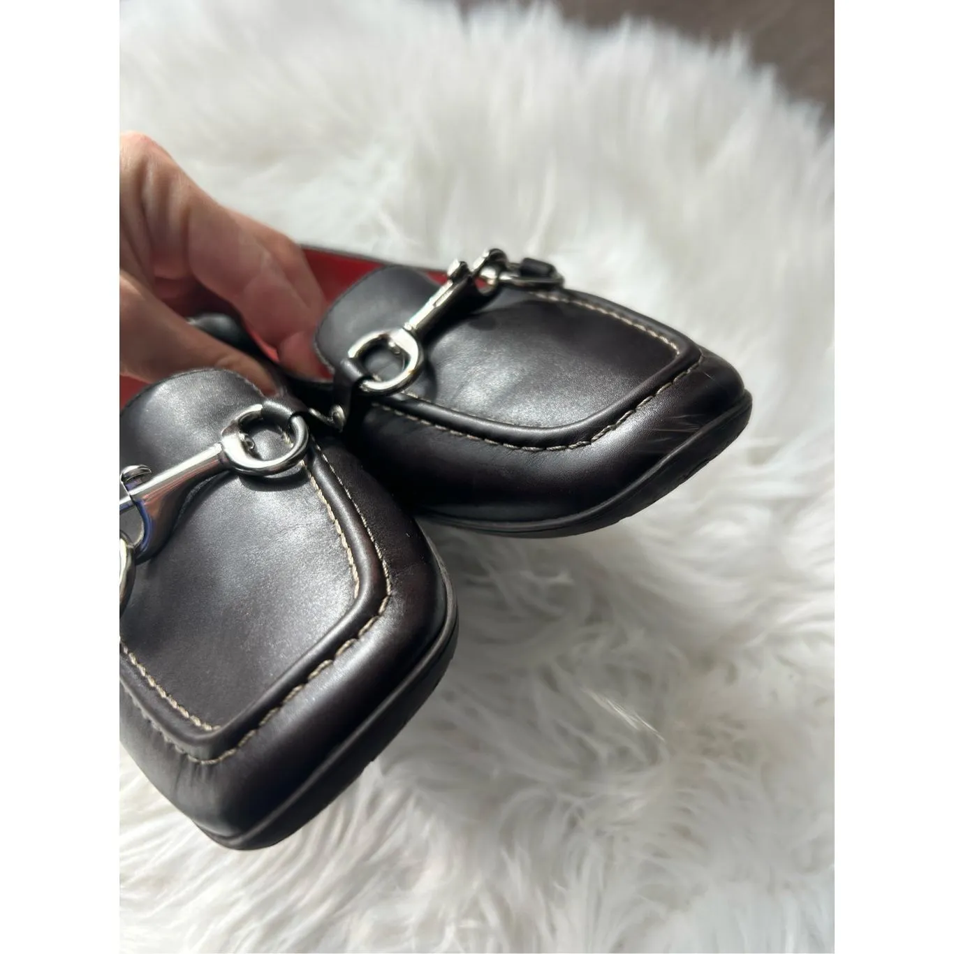 COACH Dorie Loafer Size 8 Soft Burgandy Leather Buckle Detail brown - Image 6