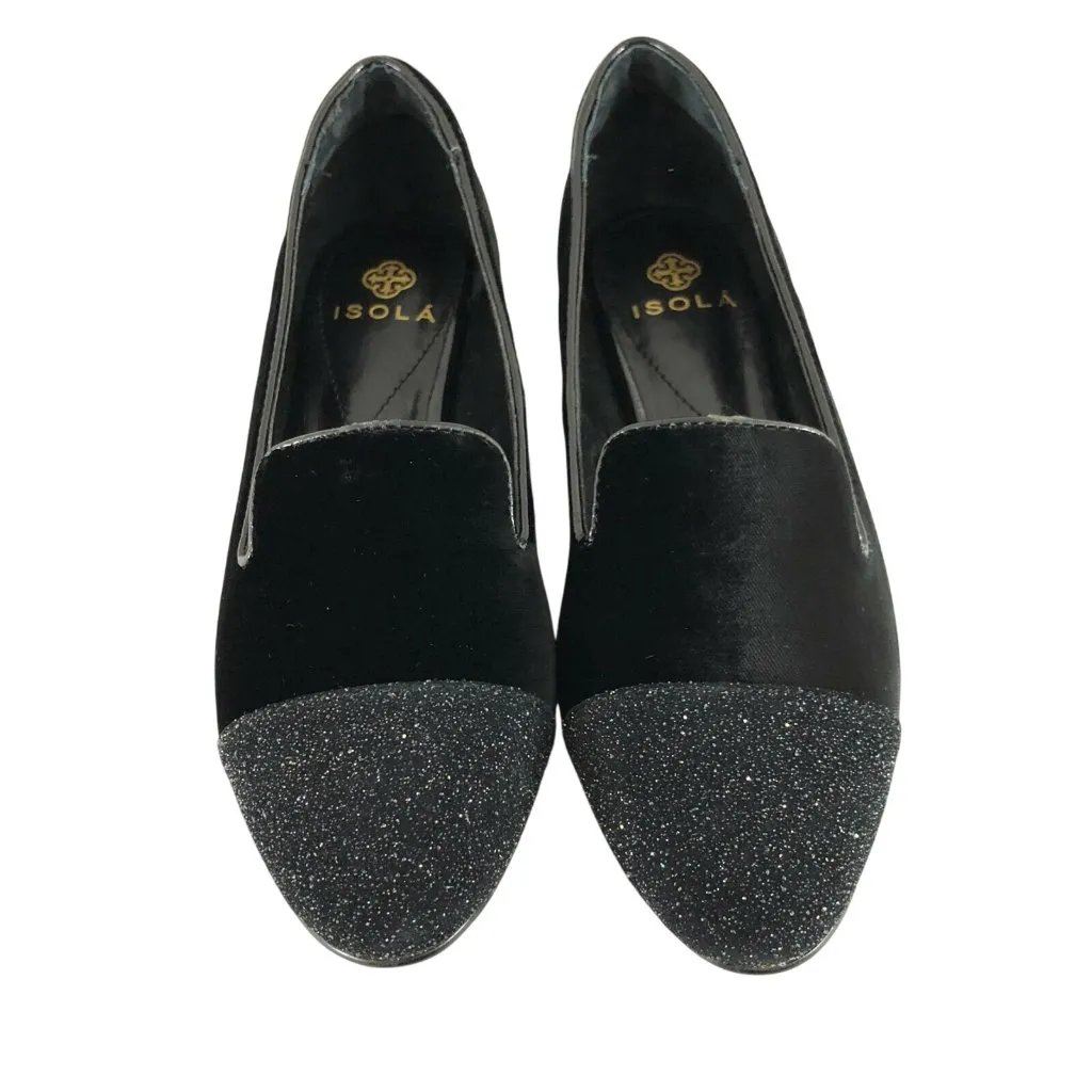 Isola Womens Flats Loafers Slip On Black Glitter Size 6.5 - Image 2