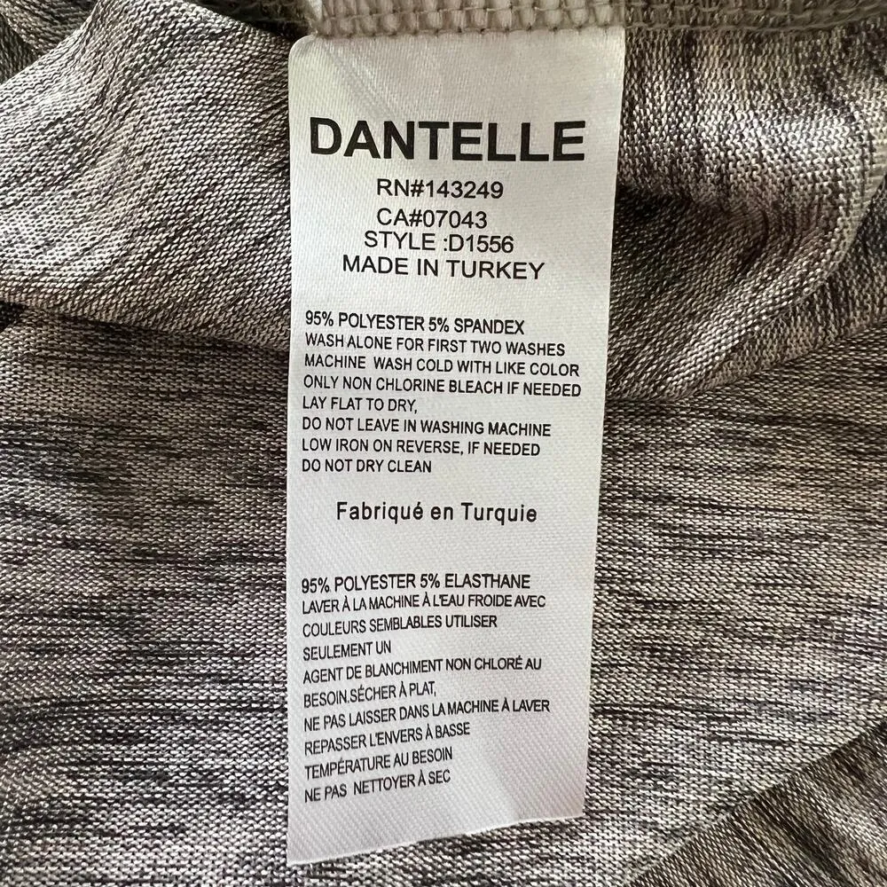 Dantelle (M) Gray Bronze Cap Sleeve Metallic High Low Hem Tee Shirt - Image 6