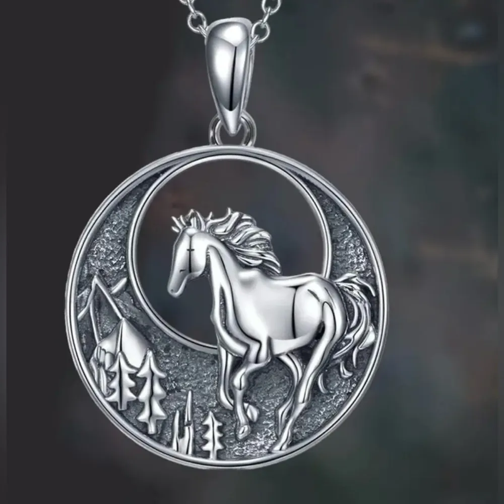 Horse Necklace & Earrings Set NWT Silver - Image 10