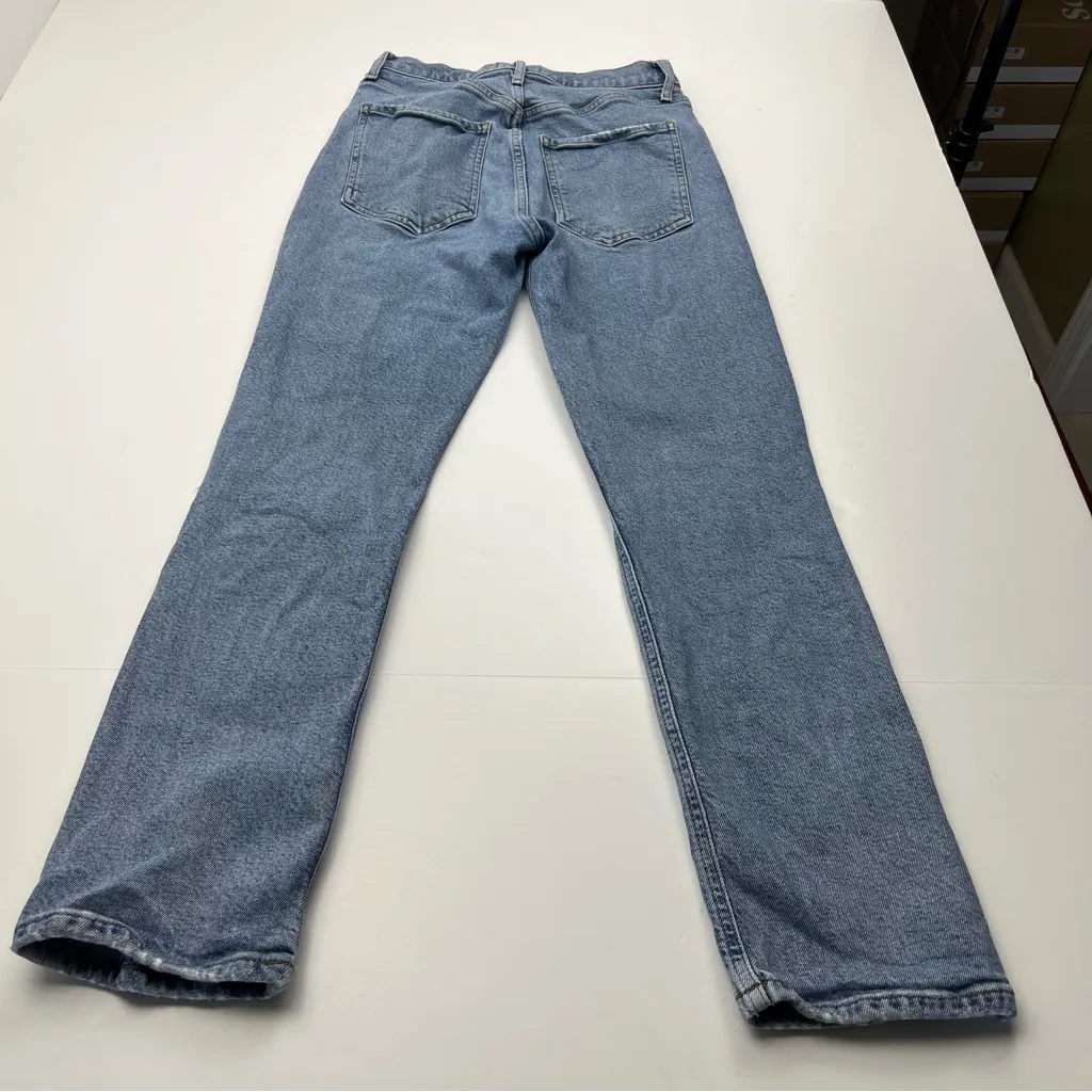 Agolde Riley Women’s Size 25 Blue High Rise Straight Crop Denim Jean Distressed‎ - Image 14