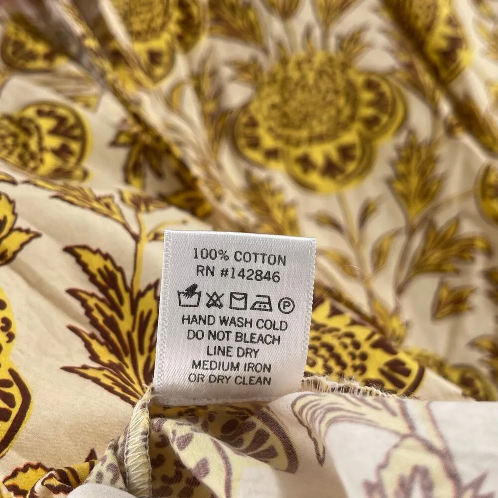 RHODE Rowan Top Size Large Garden of Dream Golden Floral Blouse Cotton NWT Yellow - Image 11