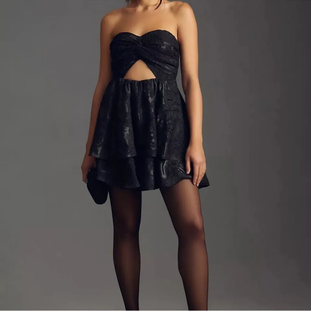 Anthropologie Bhanuni by Jyoti strapless babydoll mini dress - Image 3