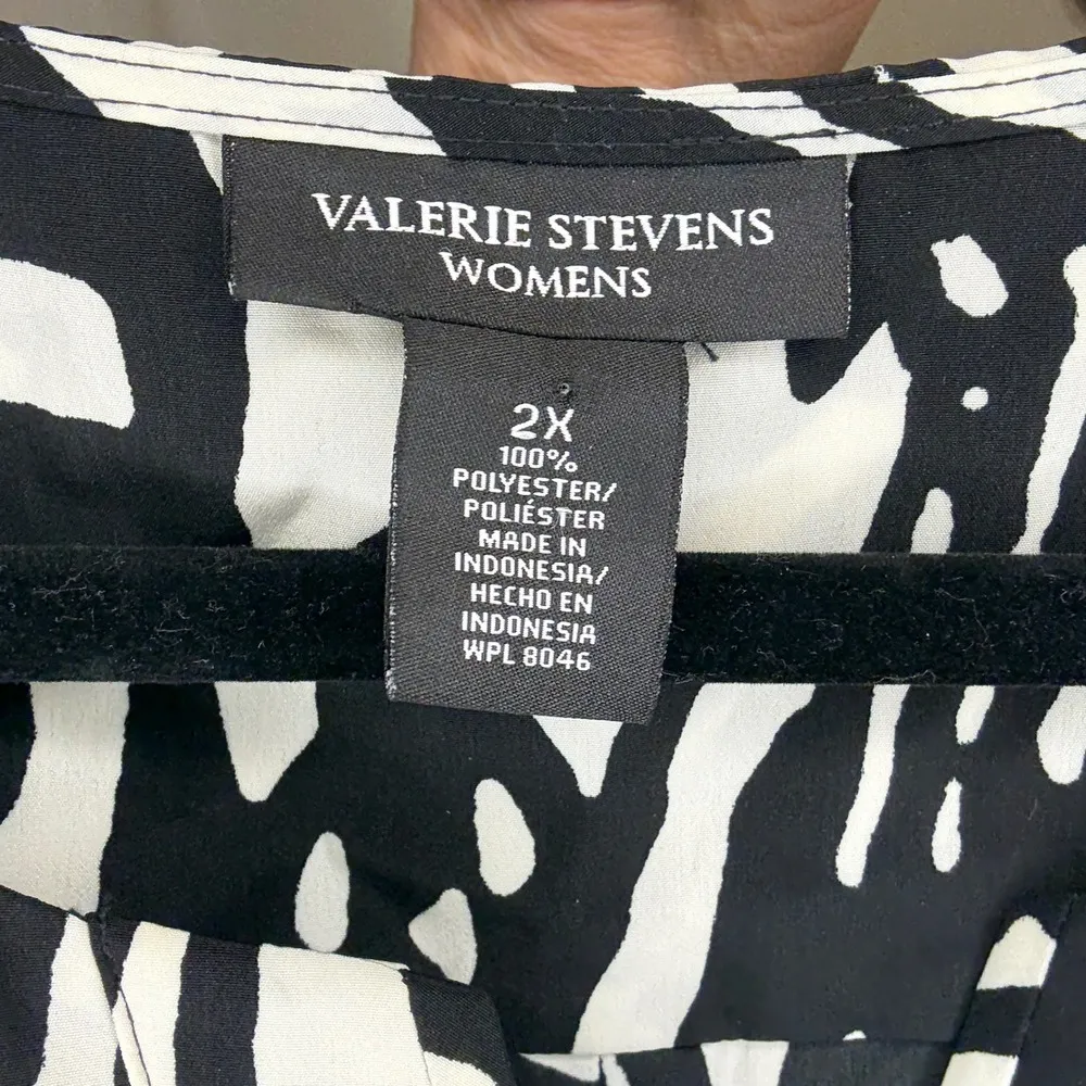Valerie Stevens Blouse Top Animal Print Long Sleeve Career 2X WPL8046 - Image 3