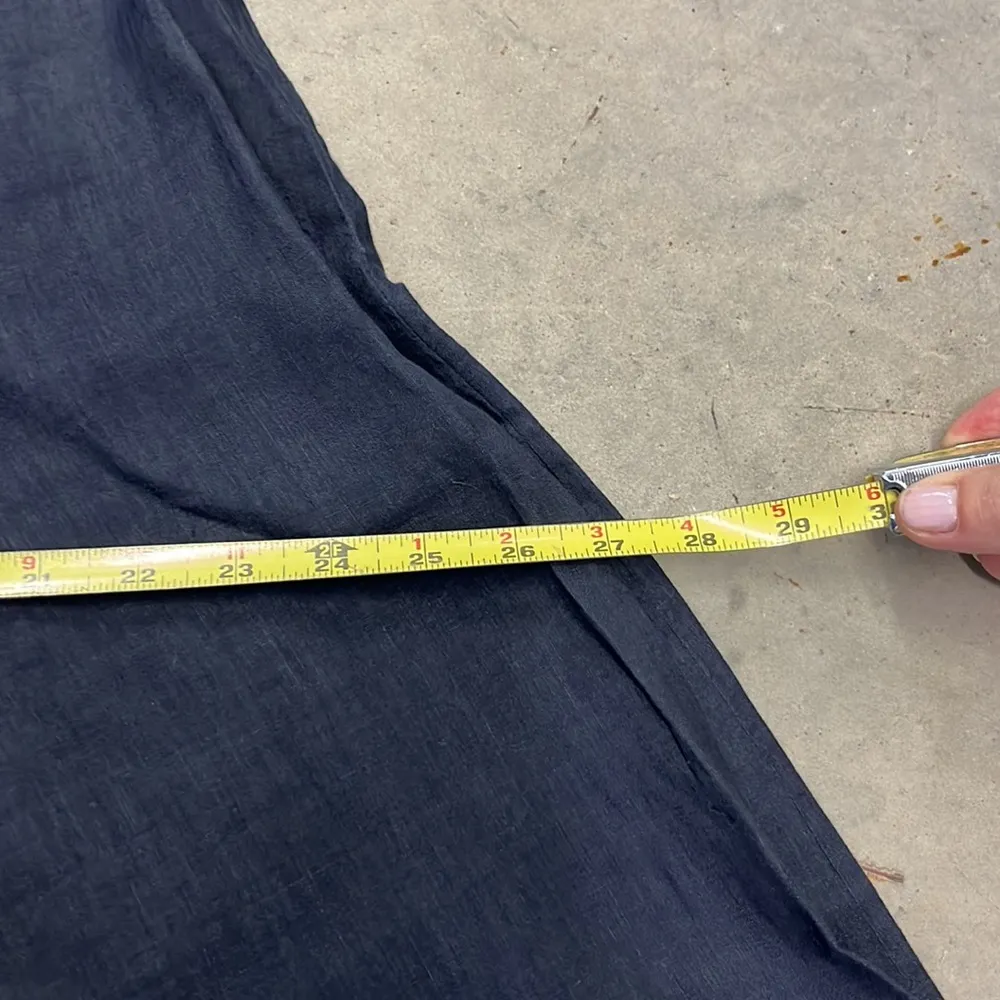 Prada Beautiful 100% linen wide leg pant NAVY Blue Size L - Image 4