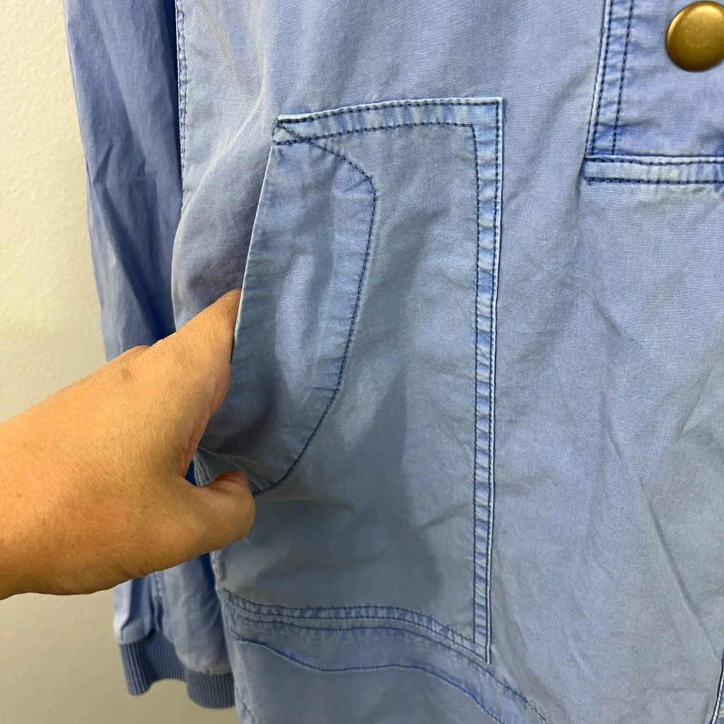 New Pilcro Anthropologie XS Blue Long Sleeve Jessa Utility Jacket w/Pockets - Image 14
