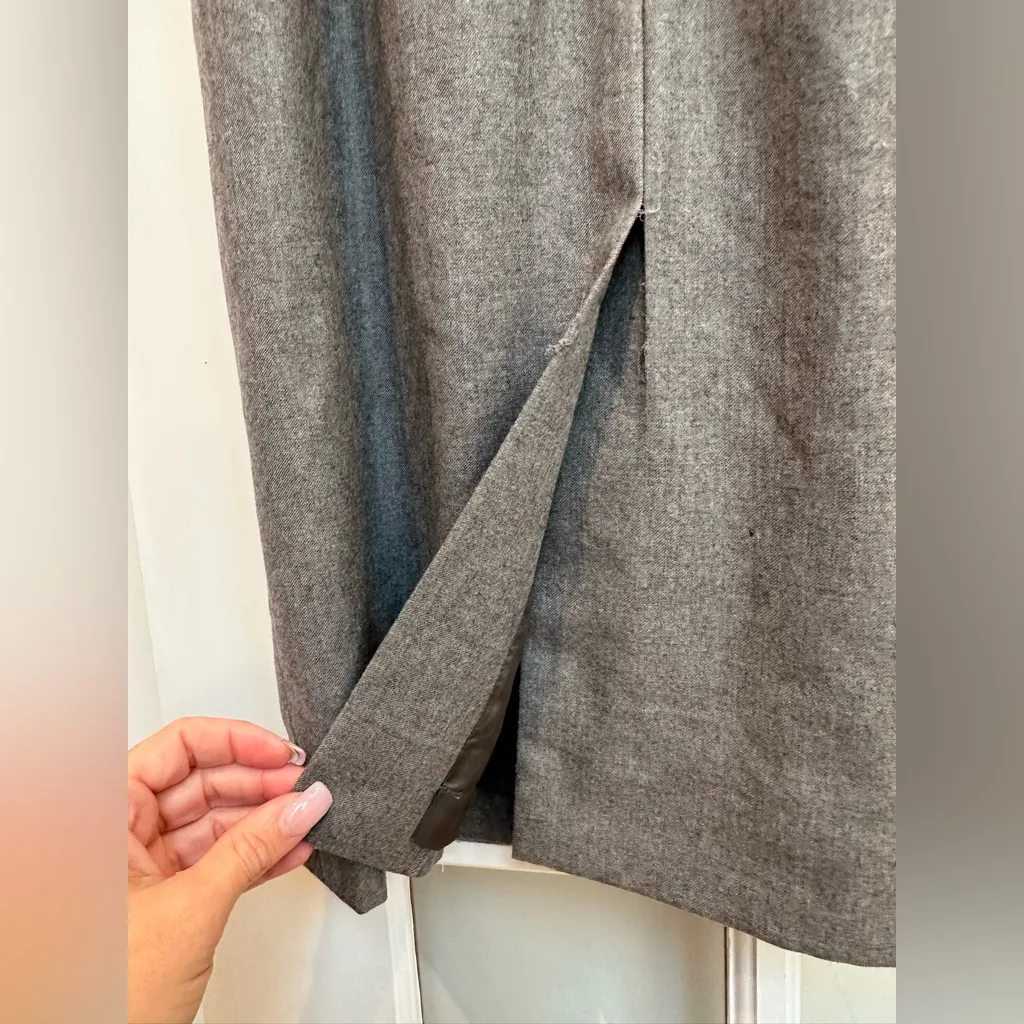 Vintage Carlisle 100% Wool Gray Pencil Skirt Floral Embroidery Beaded Size 2 XS - Image 11