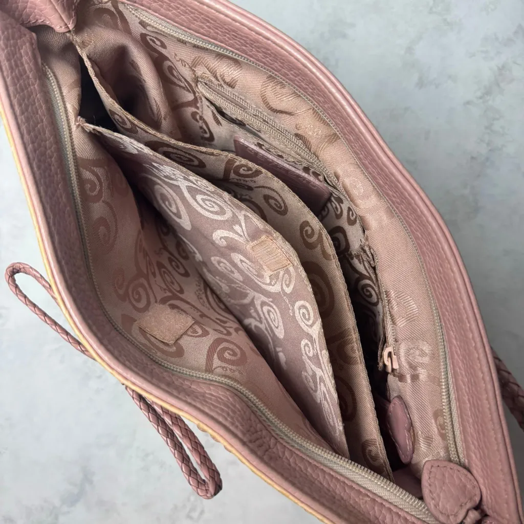 Y2K Brighton “Darlene” Shoulder Bag Pink Leather Silver Hearts - Image 8