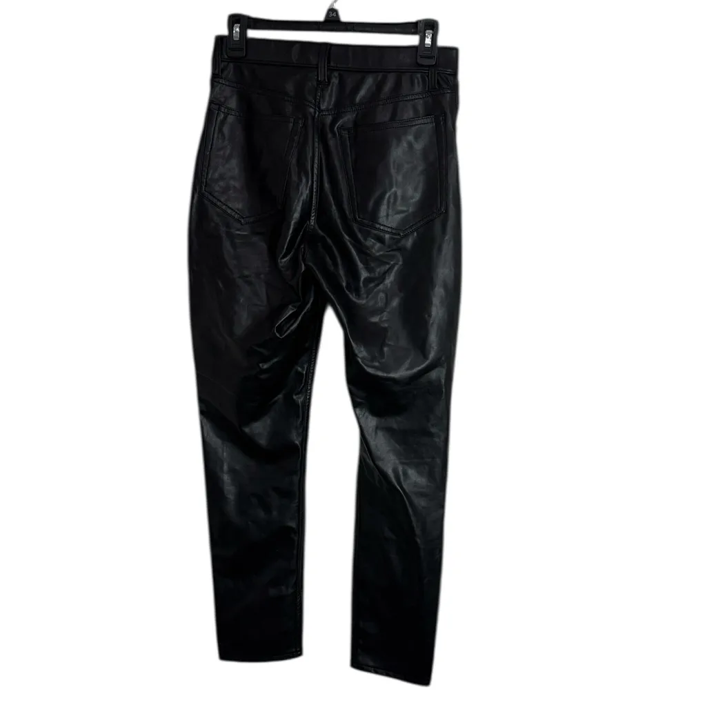 Abercrombie & Fitch Black The Skinny High Rise Faux Leather Jeans size 28 - Image 3