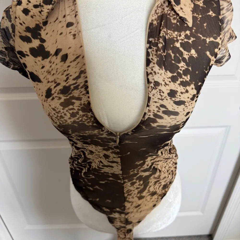 ZARA Animal Print Tulle Bodysuit - Image 4