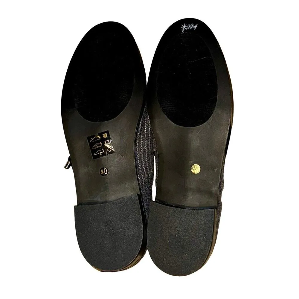 Shellys London Frankie Grey Pinstripe Tailored Oxford Lace Up Shoes 9.5 Formal Gray - Image 7