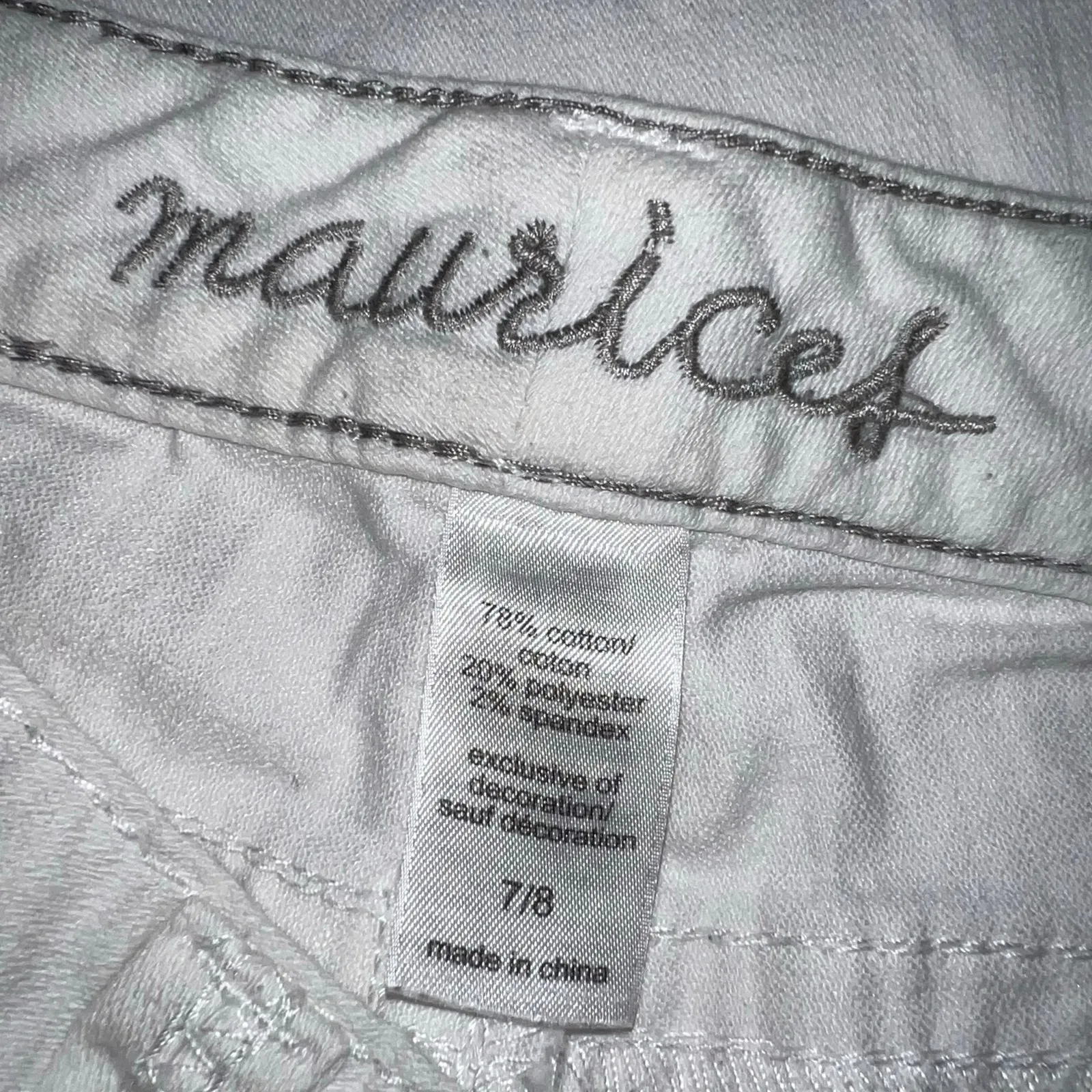 Maurices Womens Capri Denim Jeans Pants Straight Leg White Size 7 8 - Image 10