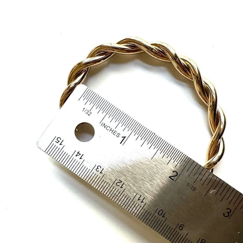 Gold tone twisted open cuff bracelet - Image 6
