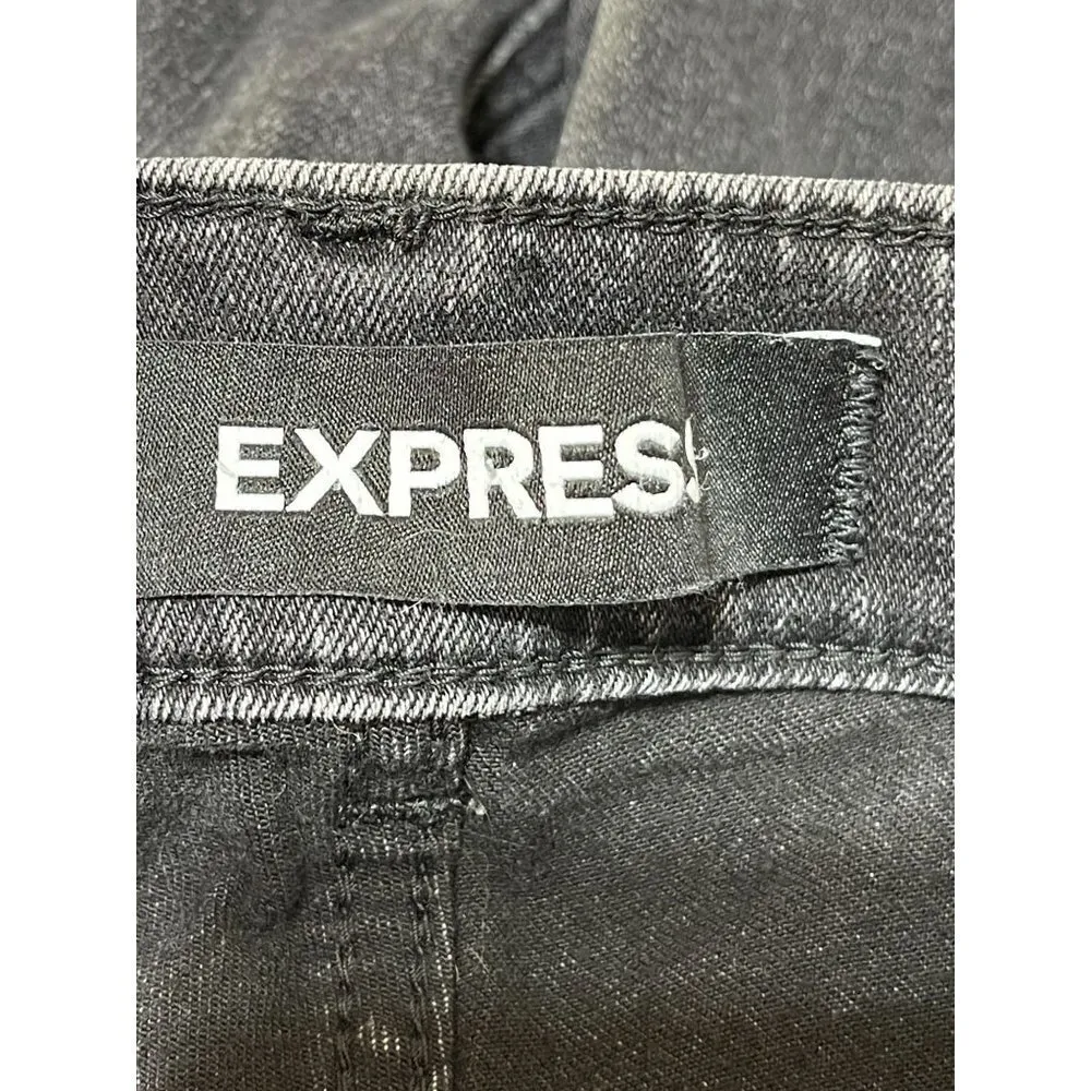 Express Washed Out Black Ankle Legging High-Rise Chewed Hem Size 2R 2 Regular - Image 5