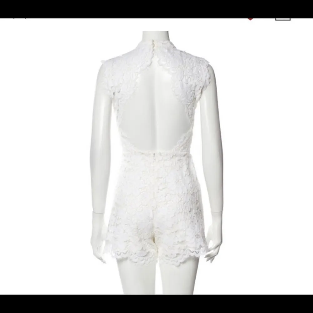 Alexis White Lace Open Back Romper Small - Image 2