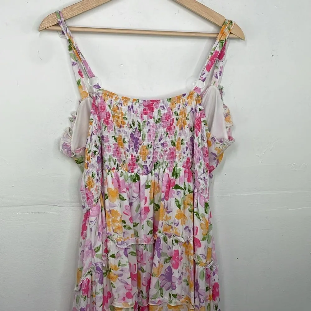 Rue 21 Floral Print Women's Sleeveless Floral Mini Dress Tiered Ruffle detail 3X - Image 6